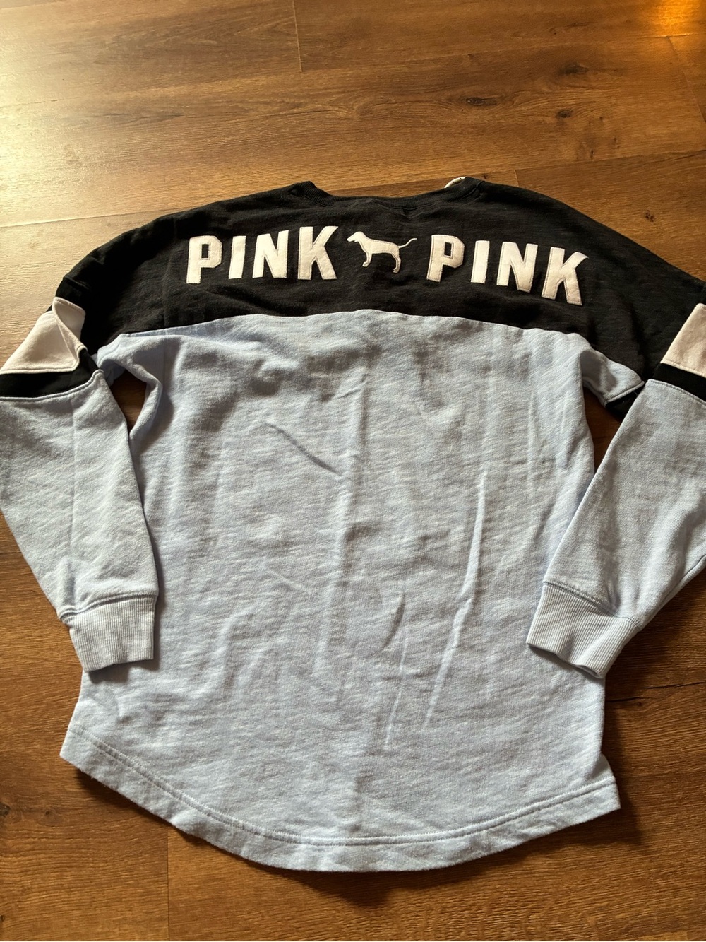¤PINK¤Victoria Secret Pink Light Gray, Blue & Black color-block & Leggings Set S - Picture 5 of 10